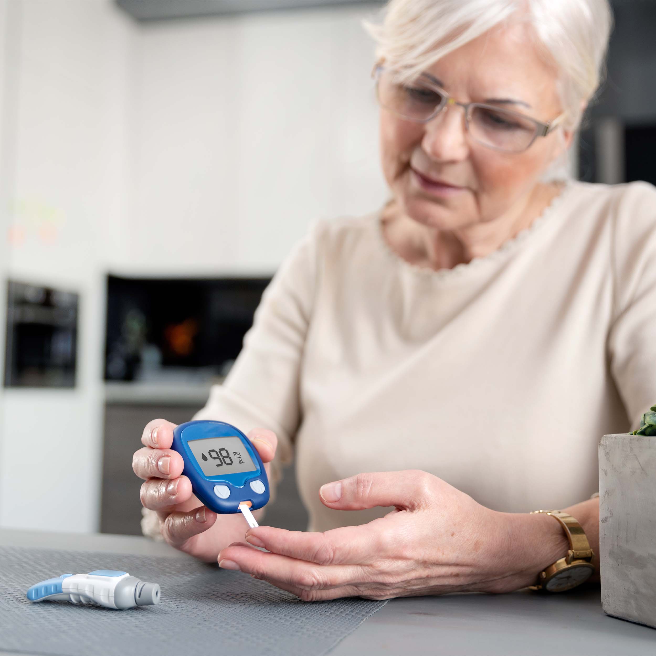Patient Testing Blood Sugar