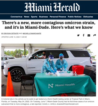 Miami Herald on Newest Omicron Strain